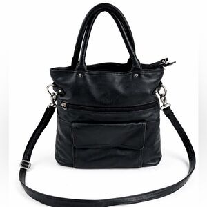 Osgoode Marley Vintage Feel the Difference Black Leather Crossbody Shoulder Bag